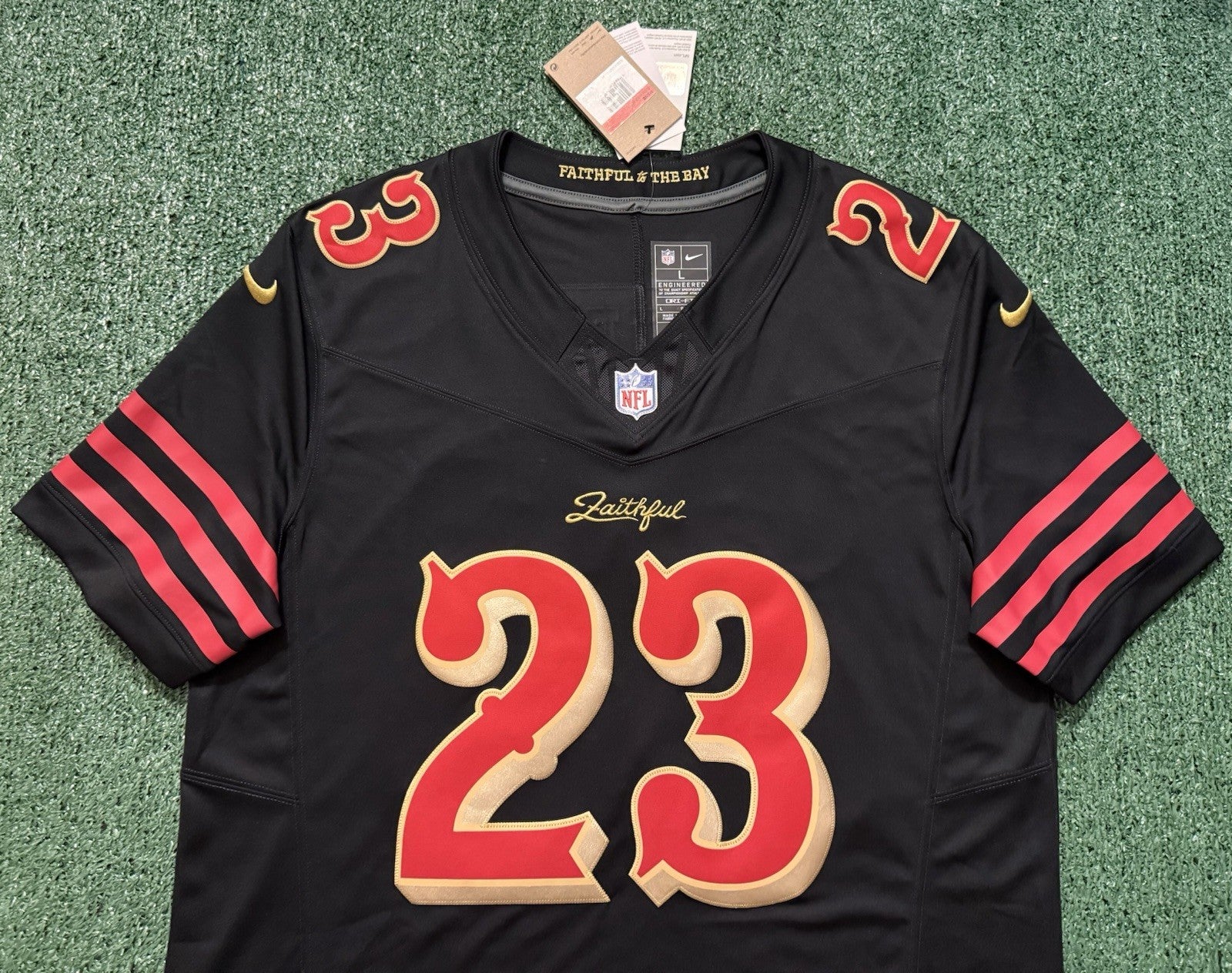 Christian McCaffrey San Francisco 49ers Jersey #23 Rivalry Limited Black Size (Large) NFL