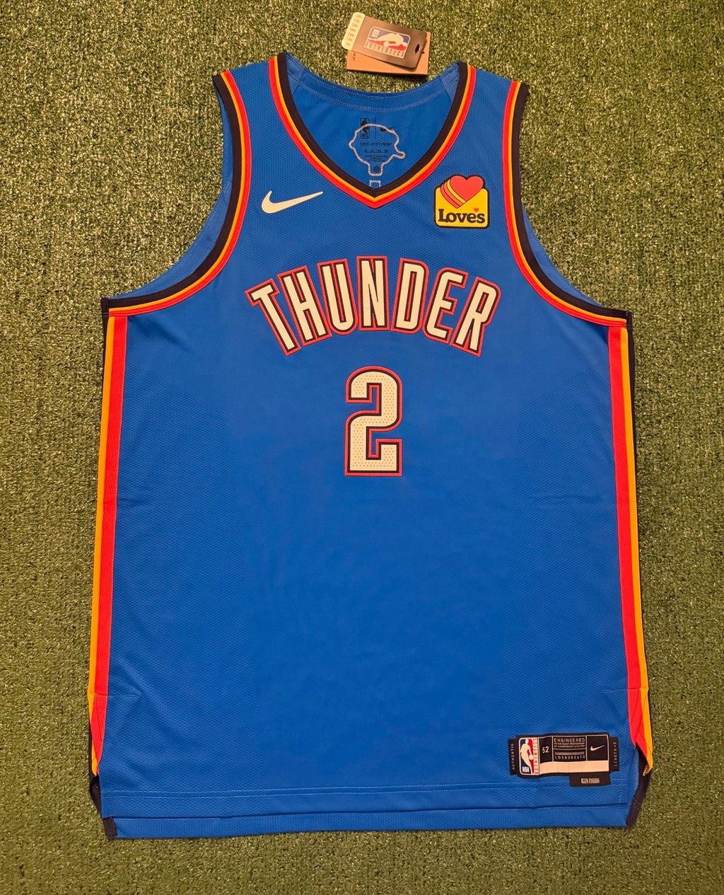 Shai Gilgeous-Alexander Oklahoma City Thunder Jersey #2 Nike ADV Authentic Blue Size 52 (XL) NBA