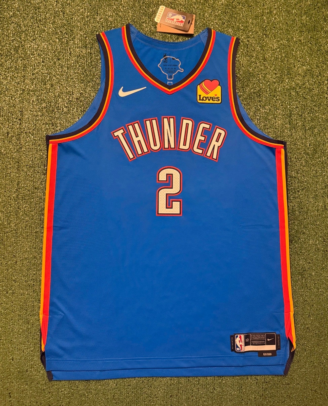 Shai Gilgeous-Alexander Oklahoma City Thunder Jersey #2 Nike ADV Authentic Blue Size 52 (XL) NBA