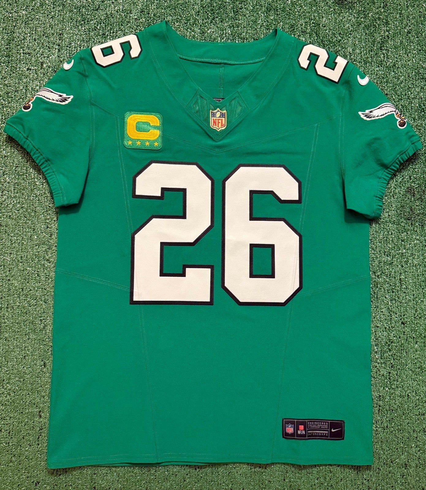 Saquon Barkley Philadelphia Eagles Jersey #26 Nike Vapor FUSE Elite Kelly Green Size 40 (Medium) NFL