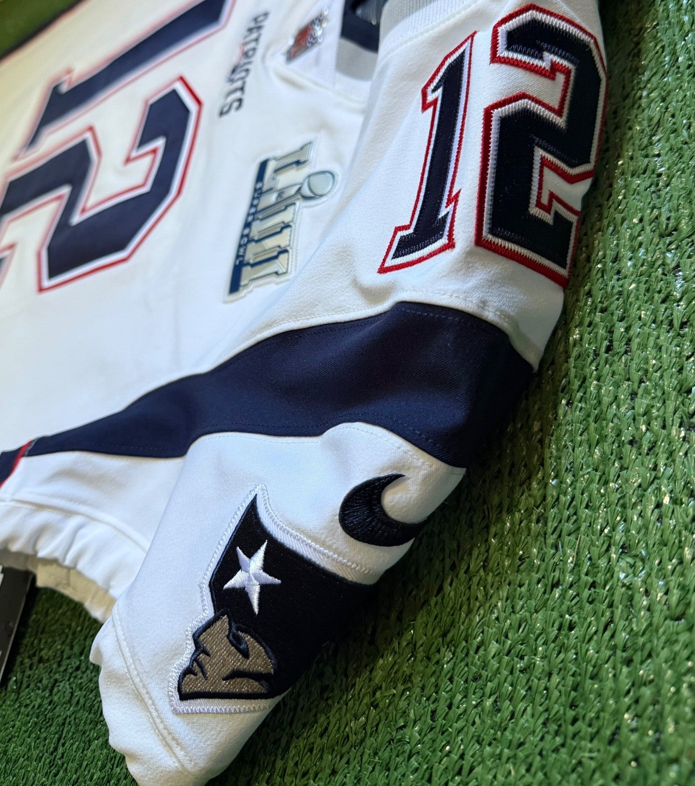 Tom Brady New England Patriots Jersey #12 Nike Vapor Elite White Size 44 (L) NFL