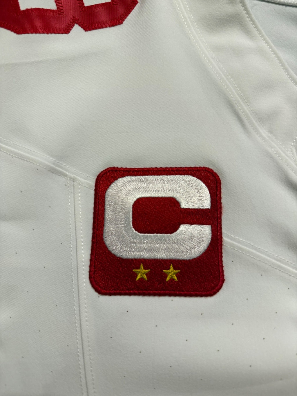 Christian McCaffrey San Francisco 49ers Jersey #23 Nike Vapor FUSE Elite White Size 44 (Large) NFL