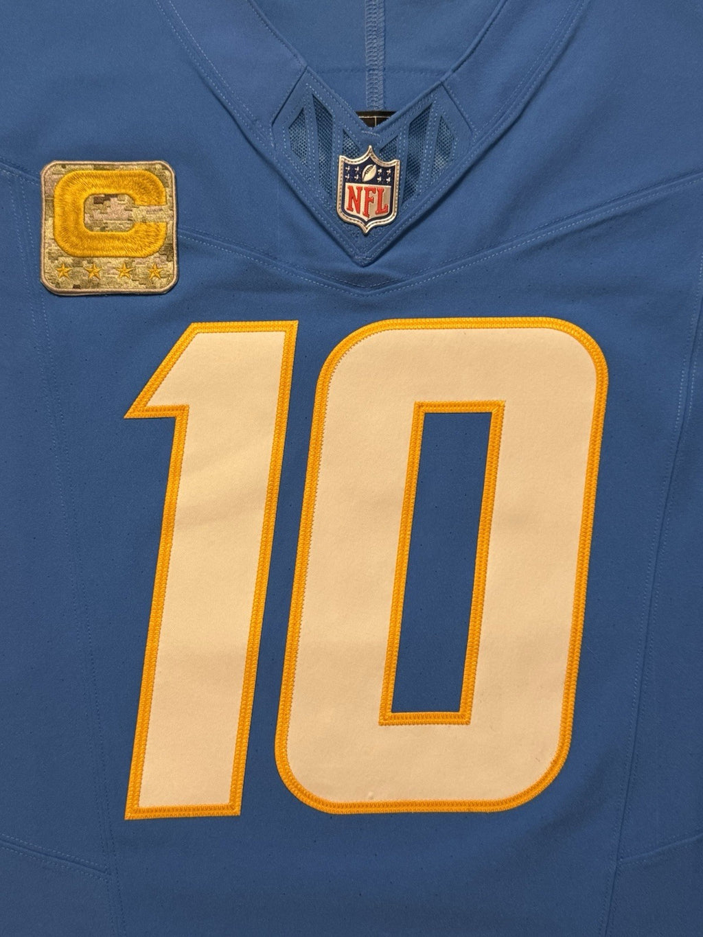 Justin Herbert Los Angeles Chargers Jersey #10 Nike Vapor Fuse Elite Blue Size 48 (XL) NFL