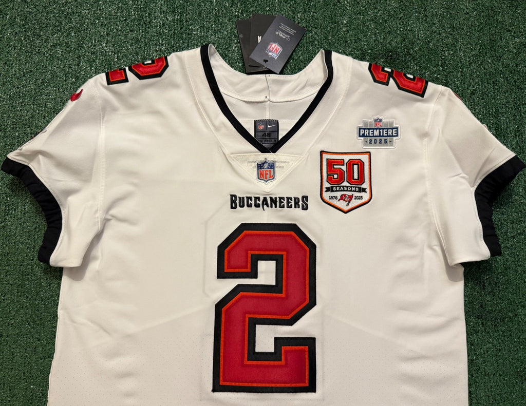 Emeka Egbuka Tampa Bay Buccaneers Jersey #2 Nike Vapor Elite White Size 48 (XL) NFL