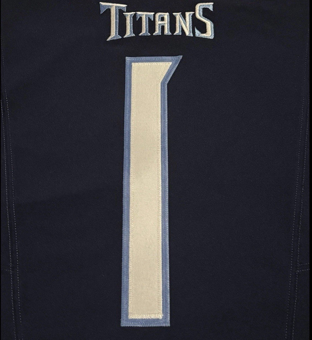 Cam Ward Tennessee Titans Jersey #1 Nike Vapor Fuse Elite Blue Size 44 (L) NFL