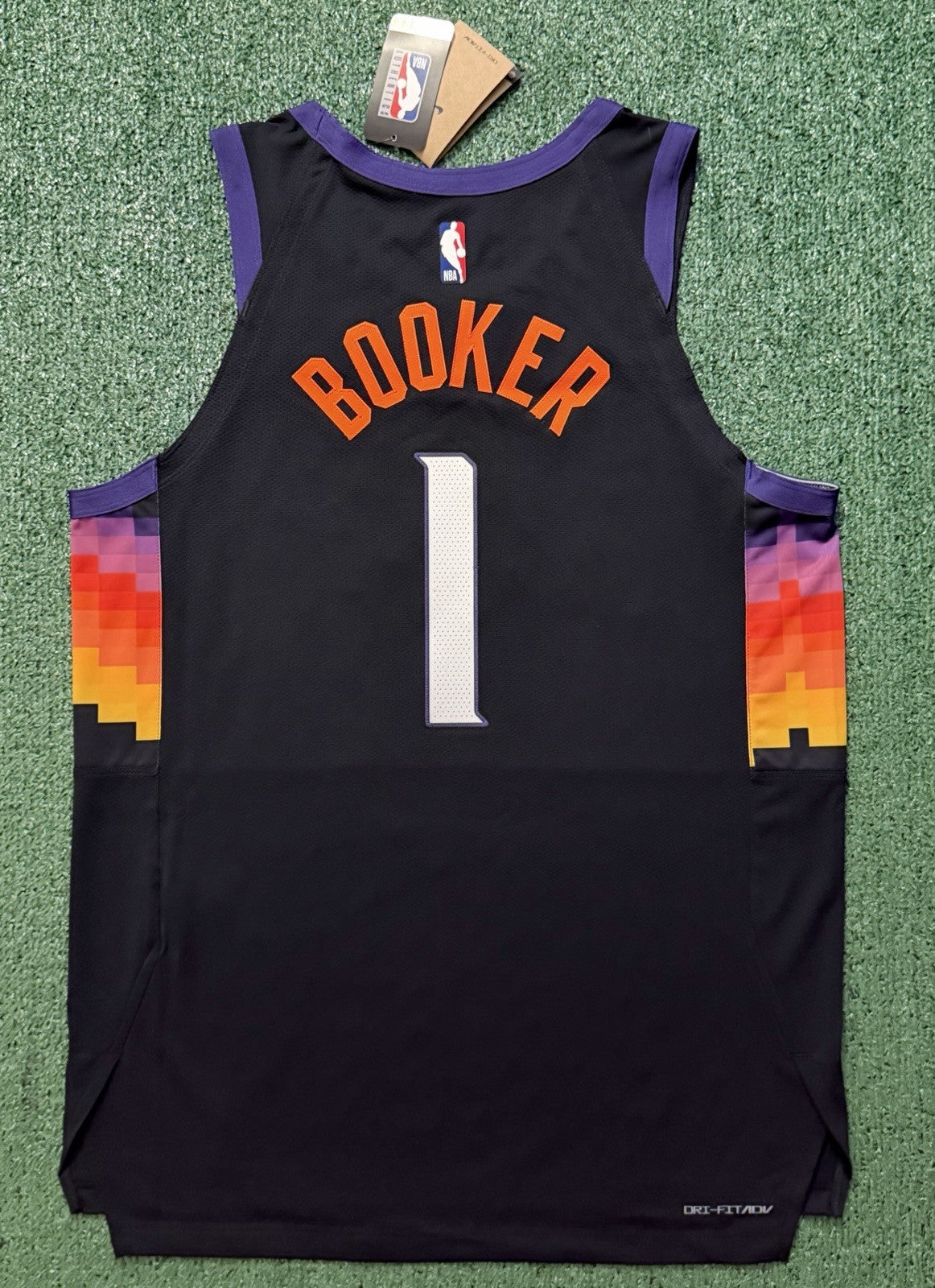 Devin Booker Phoenix Suns Jersey #1 Nike ADV Authentic Black Size 48 (L) NBA