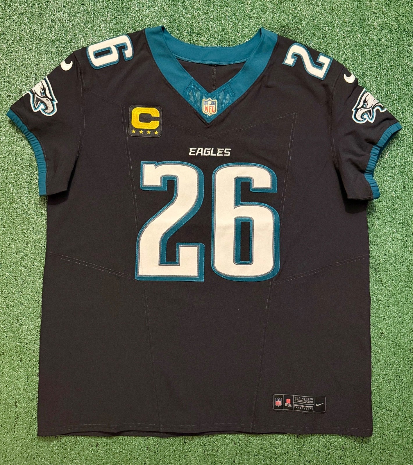 Saquon Barkley Philadelphia Eagles Jersey #26 Nike Vapor FUSE Elite Black Size 48 (XL) NFL