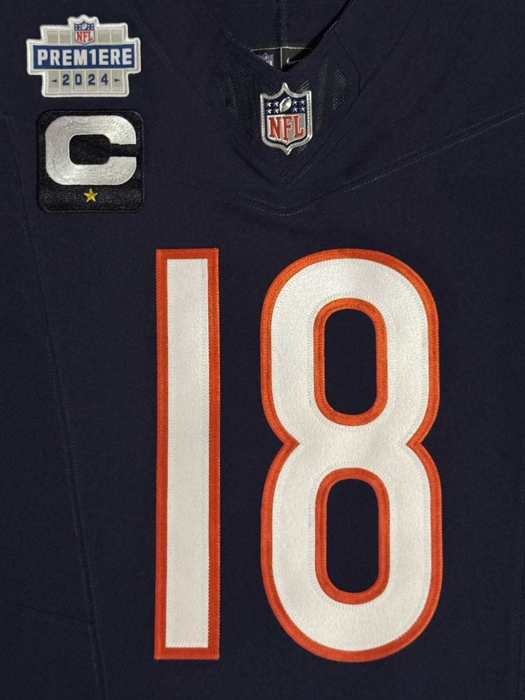 Caleb Williams Chicago Bears Jersey #18 Nike Vapor FUSE Elite Navy Size 48 (XL) NFL