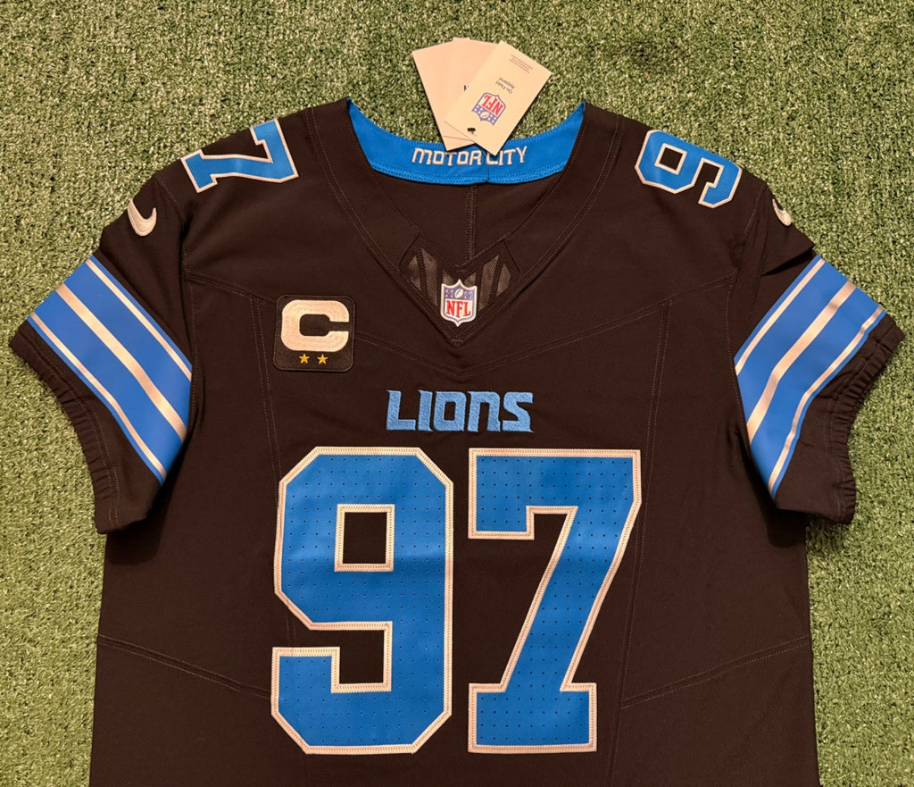 Aidan Hutchinson Detroit Lions Jersey #97 Nike Vapor FUSE Elite black size 44 (Large) NFL