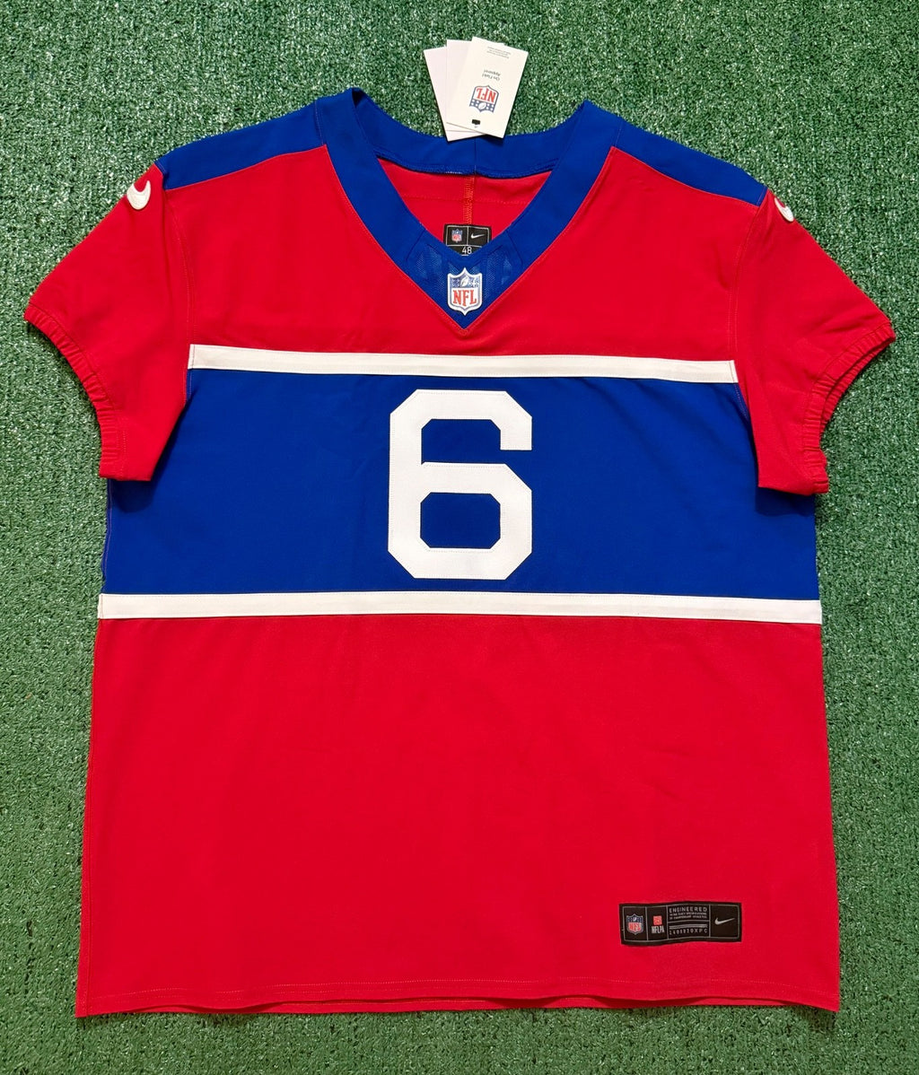 Jaxson Dart New York Giants Jersey #6 Nike Vapor FUSE Elite Red Size 48 (XL) NFL