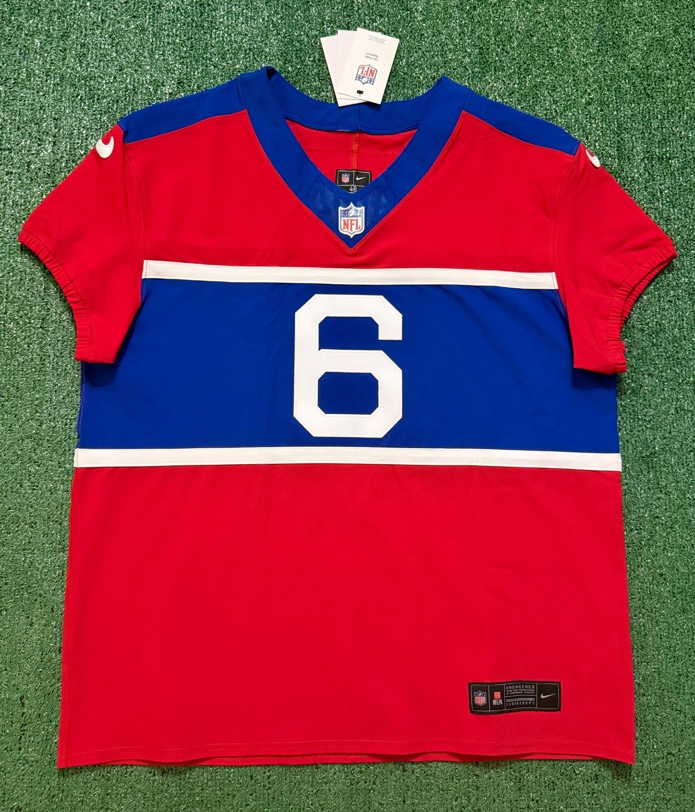 Jaxson Dart New York Giants Jersey #6 Nike Vapor FUSE Elite Red Size 48 (XL) NFL