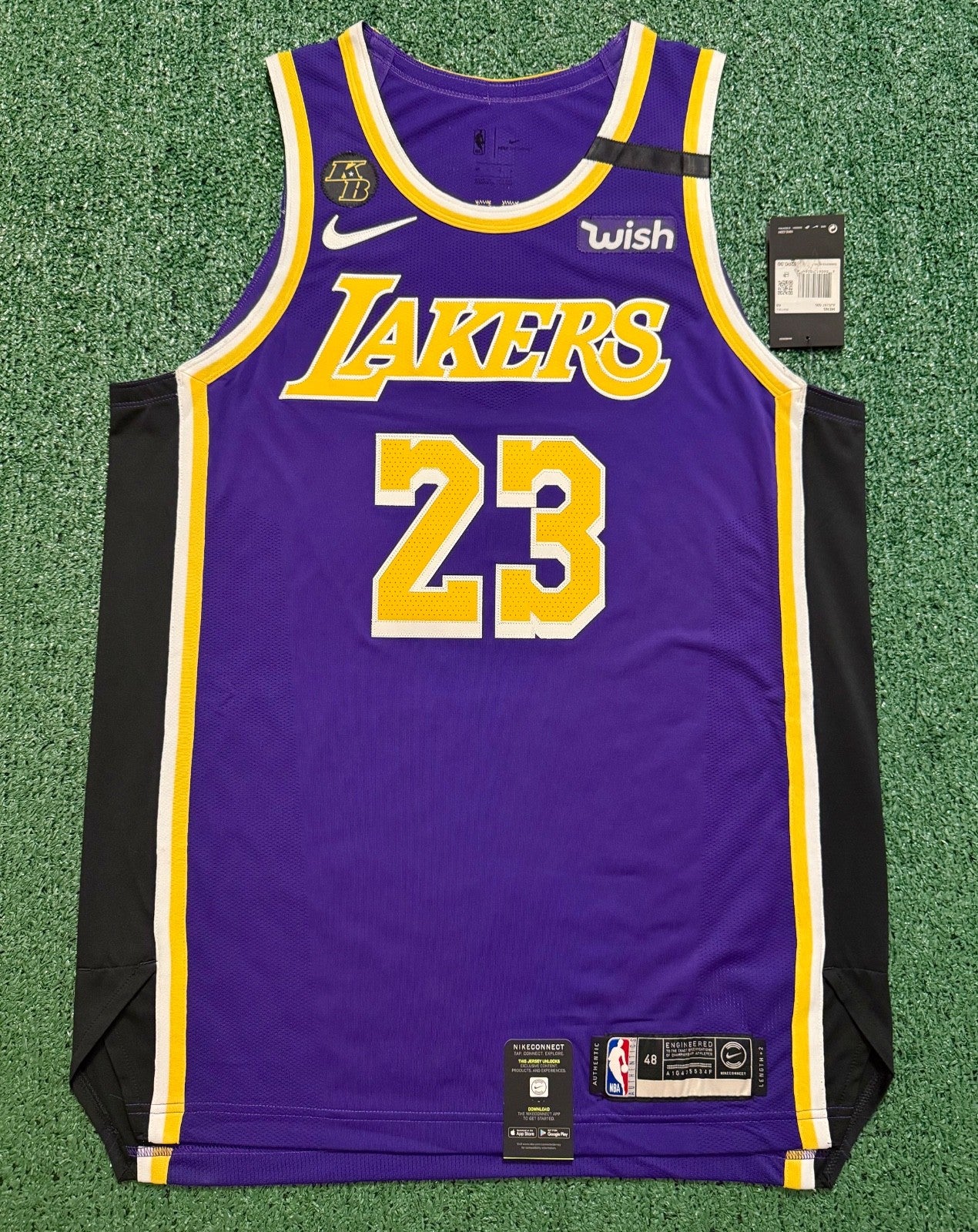 LeBron James Los Angeles Lakers Jersey #23 Nike VaporKnit Authentic Purple Size 48 (L) NBA