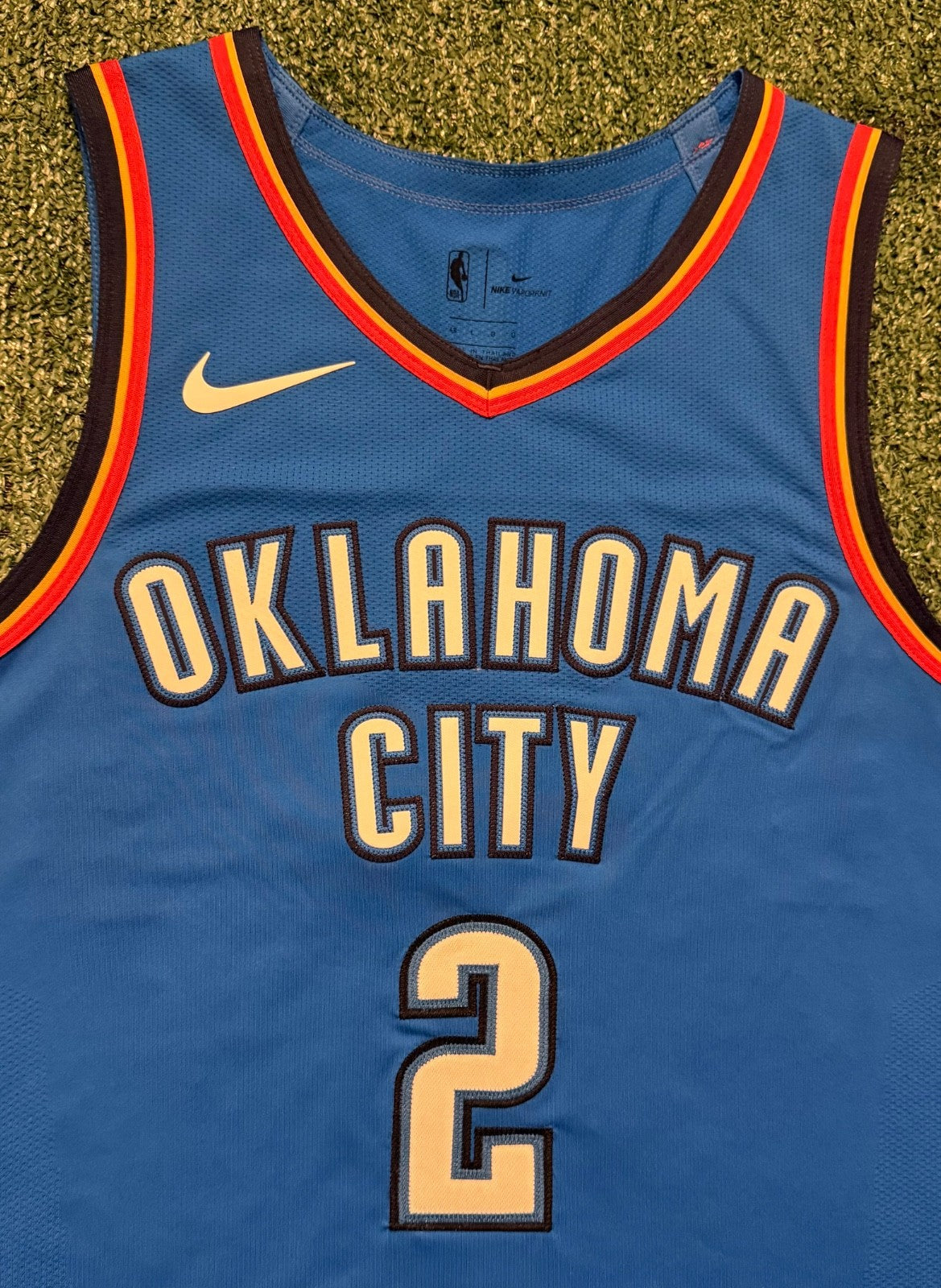 Shai Gilgeous-Alexander Oklahoma City Thunder Jersey #2 Nike VaporKnit Authentic Blue Size 48 (L) NBA