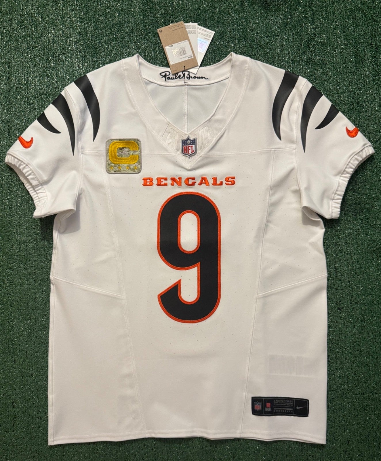 Joe Burrow Cincinnati Bengals Jersey #9 Nike Vapor FUSE Elite White Size 40 (M) NFL