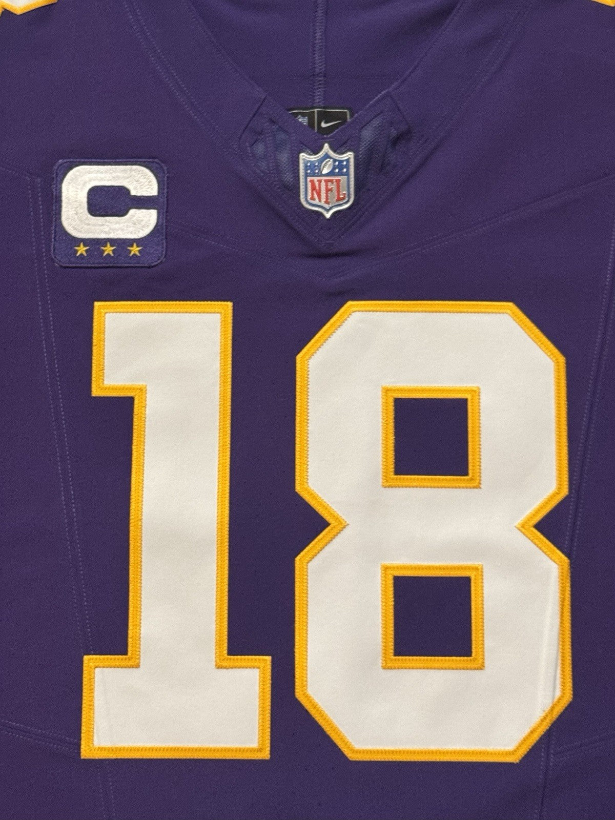 Justin Jefferson Minnesota Vikings Jersey #18 Nike Vapor FUSE Elite Purple Size 48 (XL) NFL