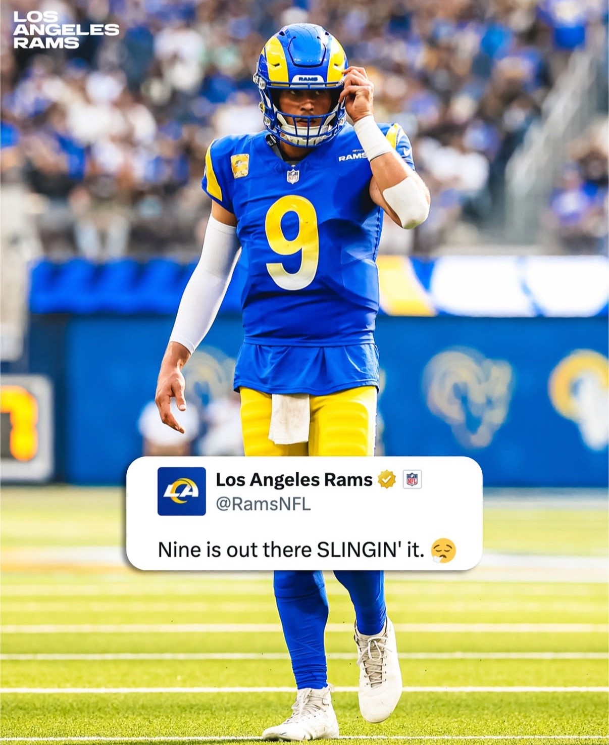 Matthew Stafford Los Angeles Rams Jersey #9 Nike Vapor FUSE Elite blue Size 40 (Medium) NFL