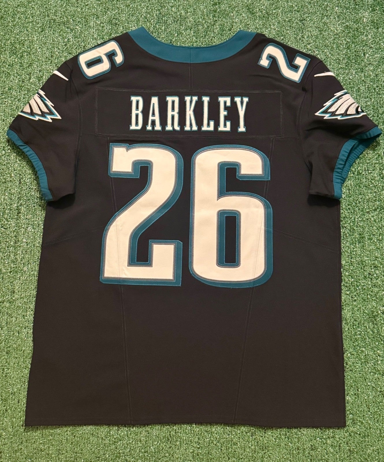 Saquon Barkley Philadelphia Eagles Jersey #26 Nike Vapor FUSE Elite Black Size 44 (Large) NFL