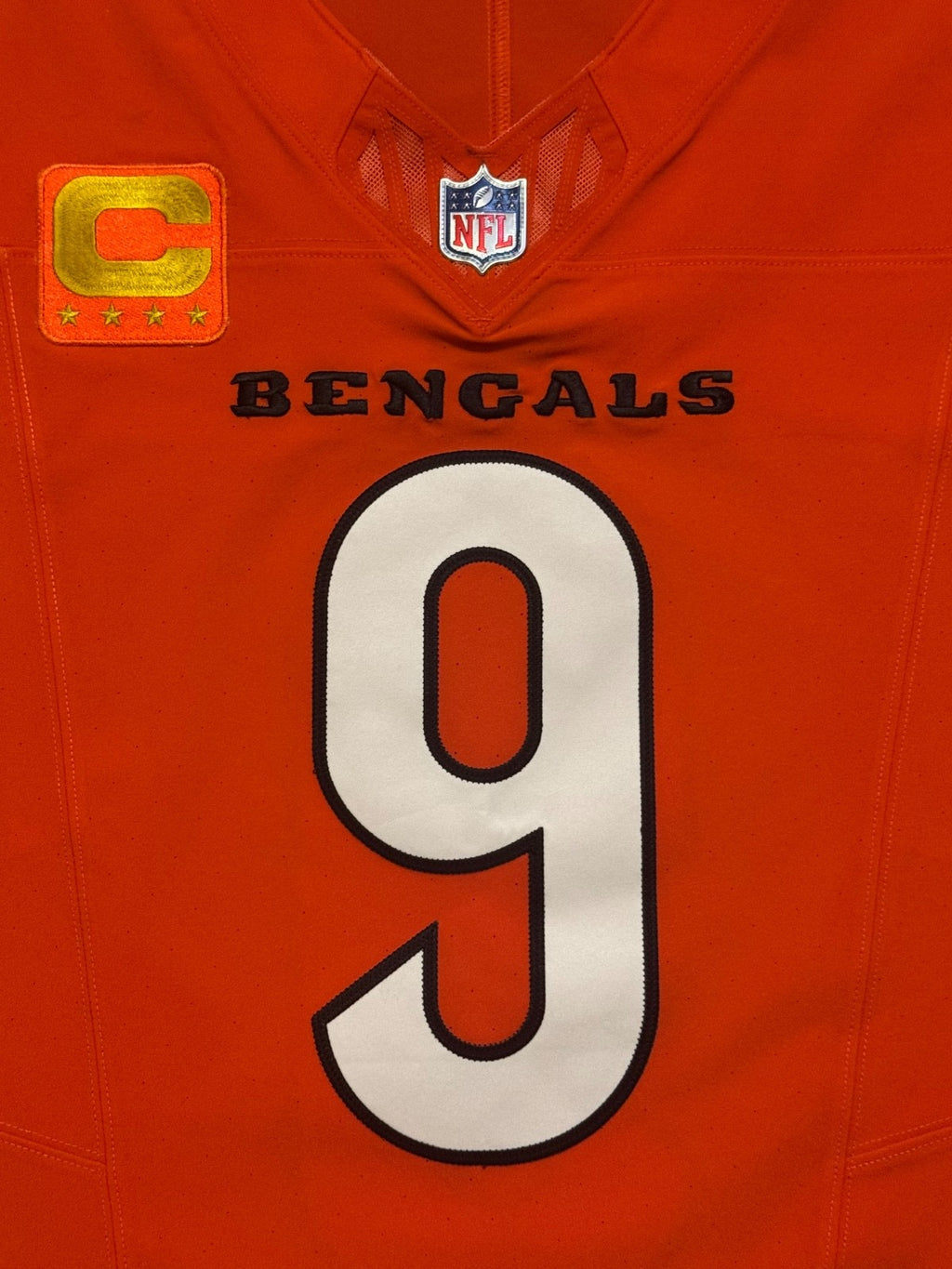 Joe Burrow Cincinnati Bengals Jersey #9 Nike Vapor FUSE Elite Orange Size 48 (XL) NFL