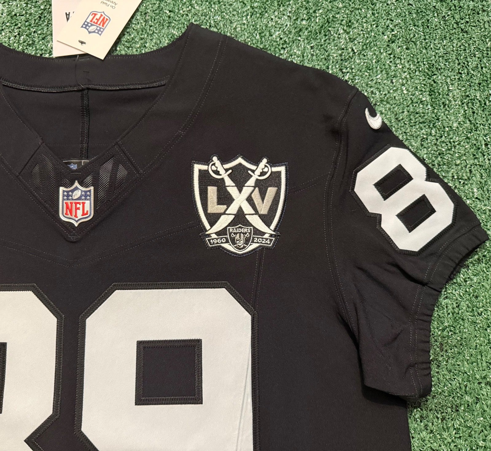 Brock Bowers Las Vegas Raiders Jersey #89 Nike Vapor Fuse Elite Black Size 44 (L) NFL
