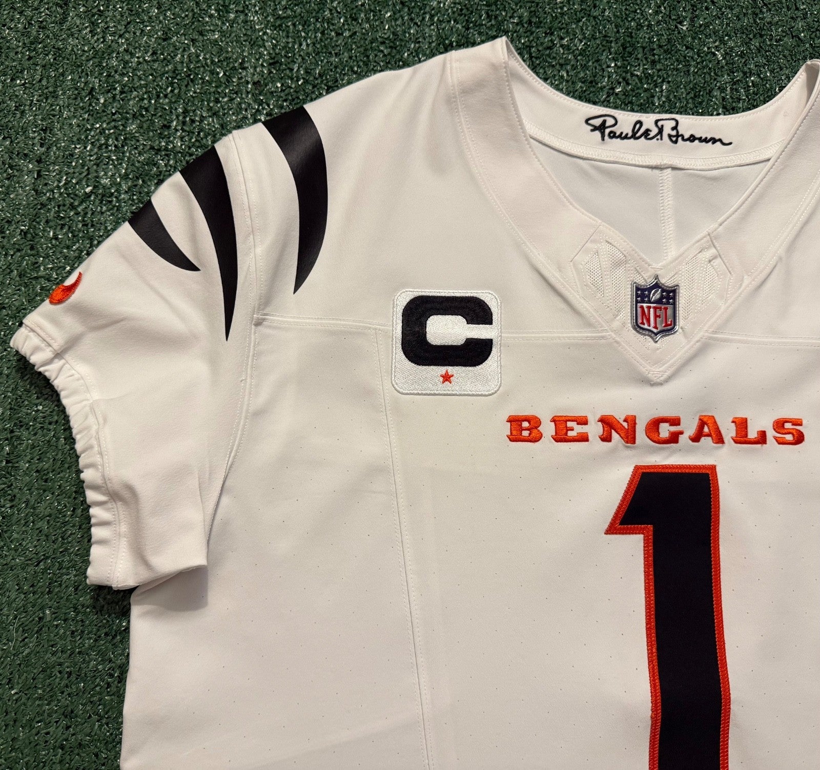 Ja'Marr Chase Cincinnati Bengals Jersey #1 Nike Vapor Fuse Elite White Size 48 (XL) NFL