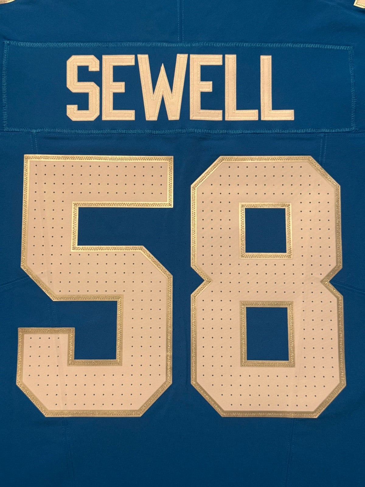 Penei Sewell Detroit Lions Jersey #58 Nike Vapor FUSE Elite Blue 48 (XL) NFL