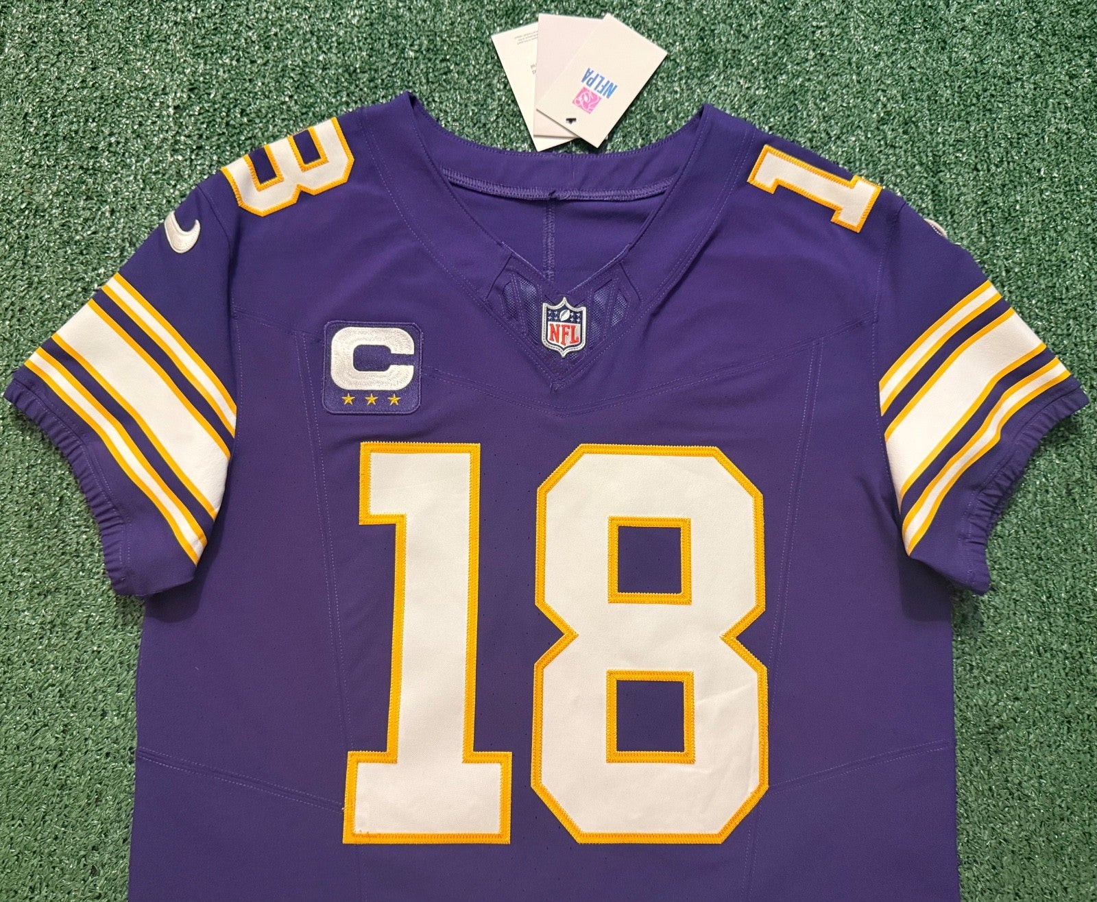 Justin Jefferson Minnesota Vikings Jersey #18 Nike Vapor FUSE Elite Purple Size 40 (Medium) NFL