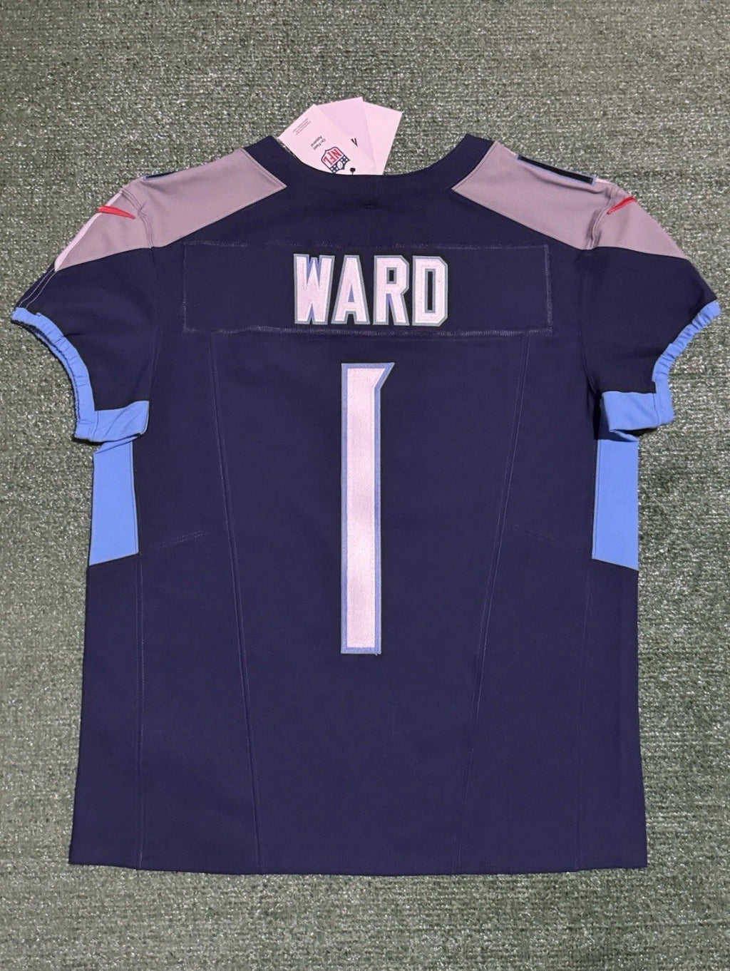 Cam Ward Tennessee Titans Jersey #1 Nike Vapor Fuse Elite Blue Size 44 (L) NFL