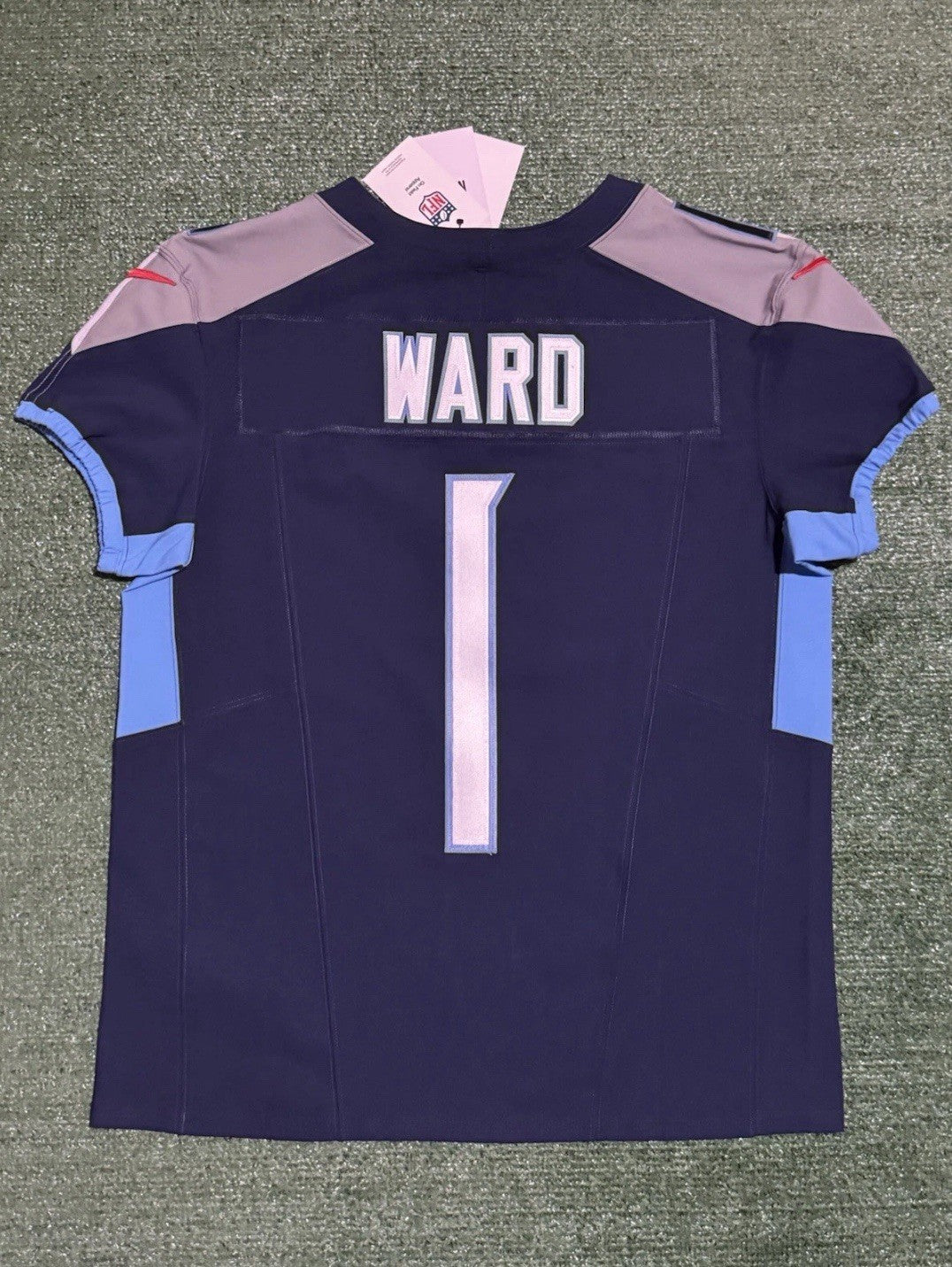 Cam Ward Tennessee Titans Jersey #1 Nike Vapor Fuse Elite Blue Size 44 (L) NFL
