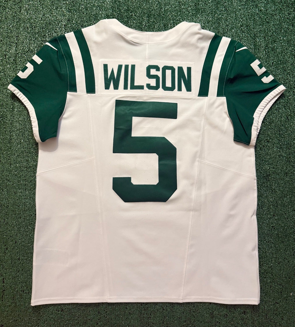 Garrett Wilson New York Jets Jersey #5 Nike Vapor Fuse Elite White Size 44 (L) NFL