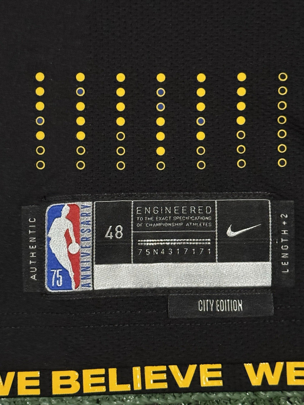 Steph Curry Golden State Warriors Jersey #30 Nike ADV Authentic Black Size 48 (L) NBA