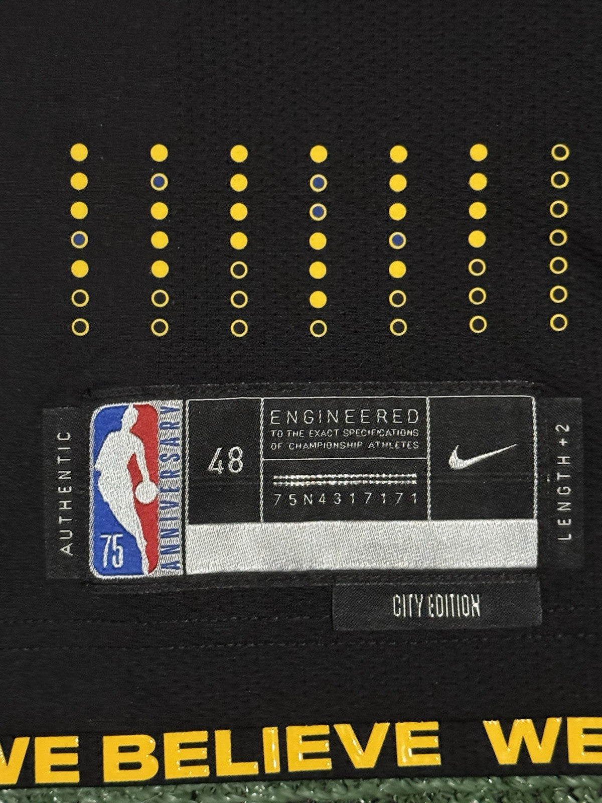 Steph Curry Golden State Warriors Jersey #30 Nike ADV Authentic Black Size 48 (L) NBA