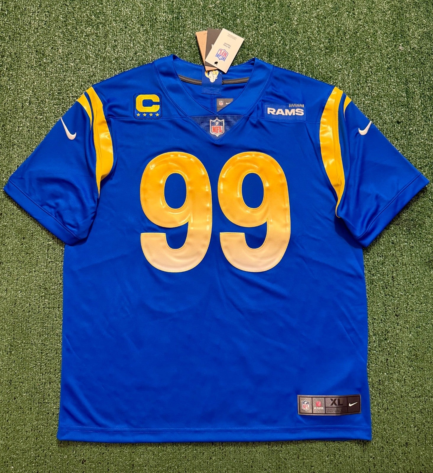 Aaron Donald Los Angeles Rams Jersey #99 Nike Vapor Limited Blue Size (XL) NFL