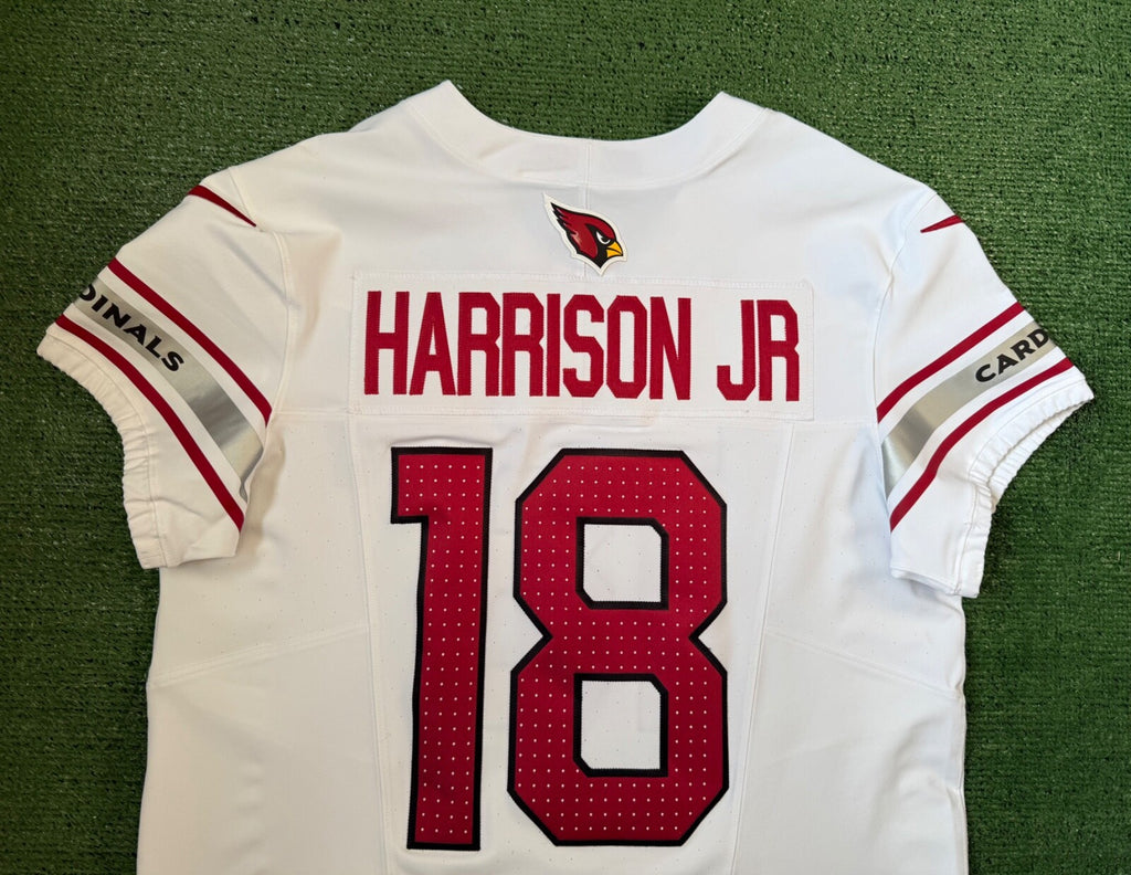 Marvin Harrison Jr Arizona Cardinals Jersey #18 Nike Vapor FUSE Elite White Size 44 (Large) NFL