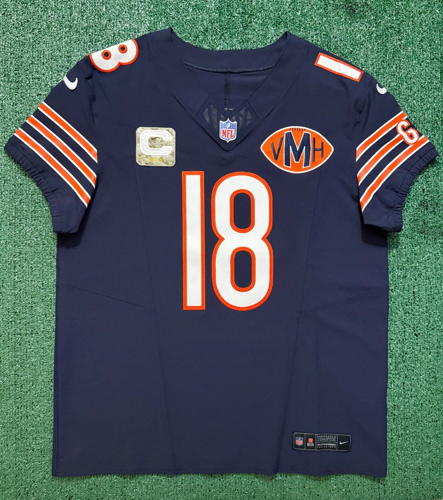 Caleb Williams Chicago Bears Jersey #18 Nike Vapor FUSE Elite Navy Size 44 (Large) NFL