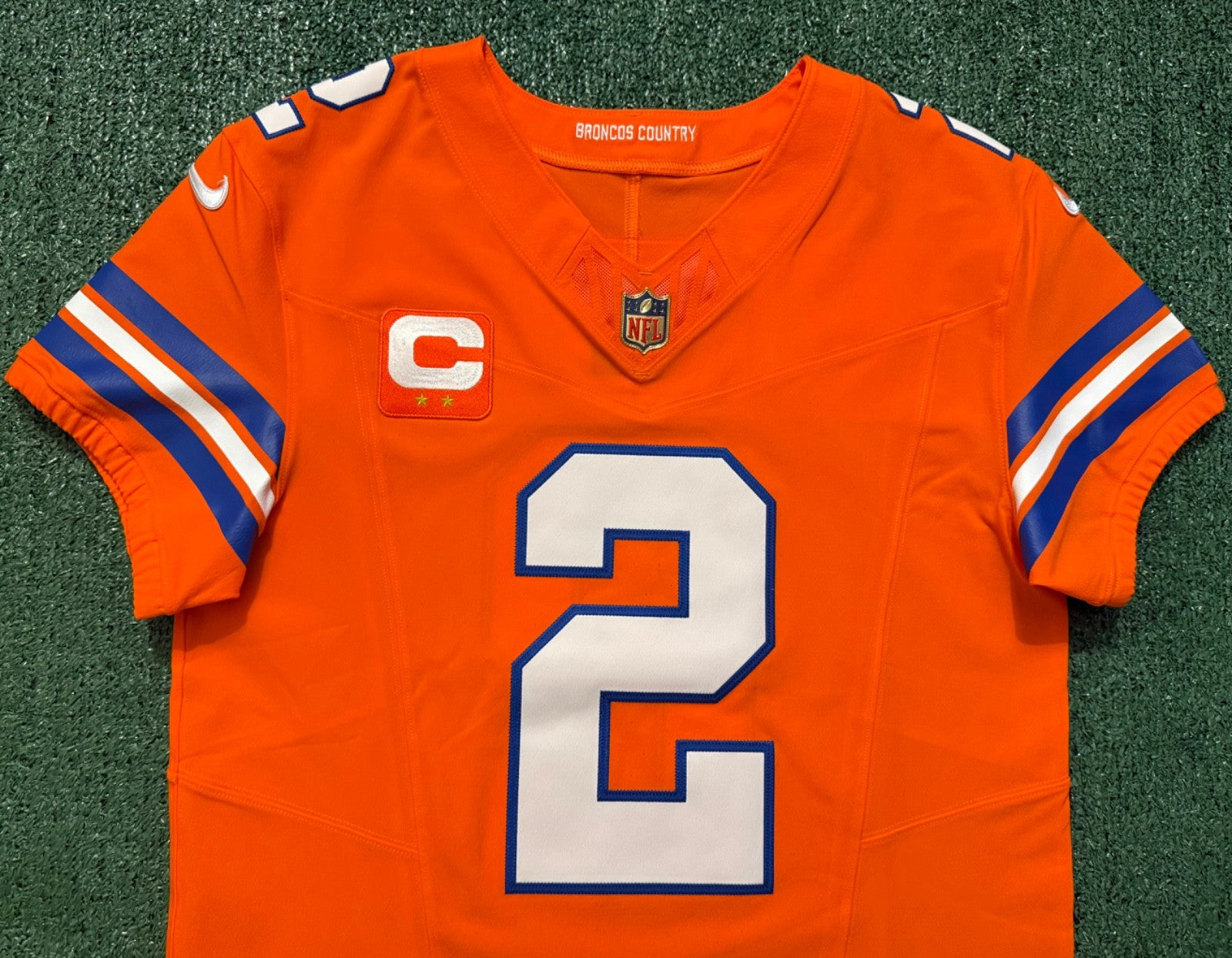 Pat Surtain II Denver Broncos Jersey #2 Nike Vapor Fuse Elite Orange Size 40 (M) NFL
