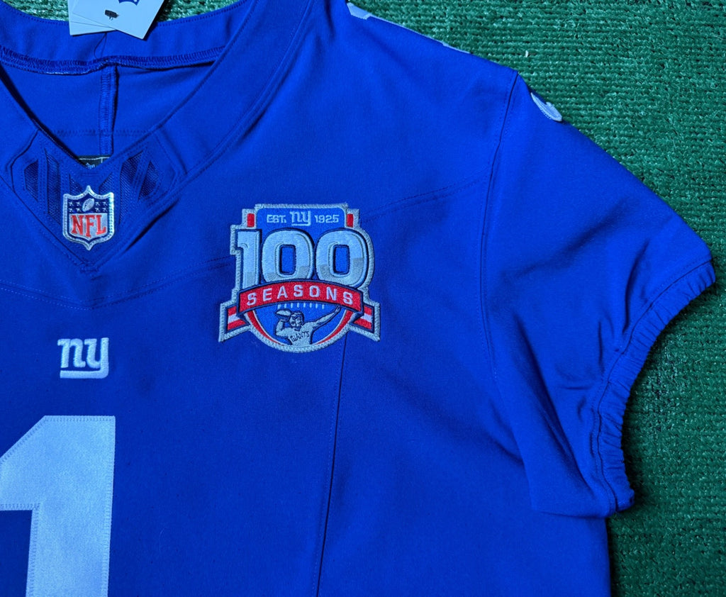 Malik Nabers New York Giants Jersey #1 Nike Vapor FUSE Elite Blue Size 48 (XL) NFL