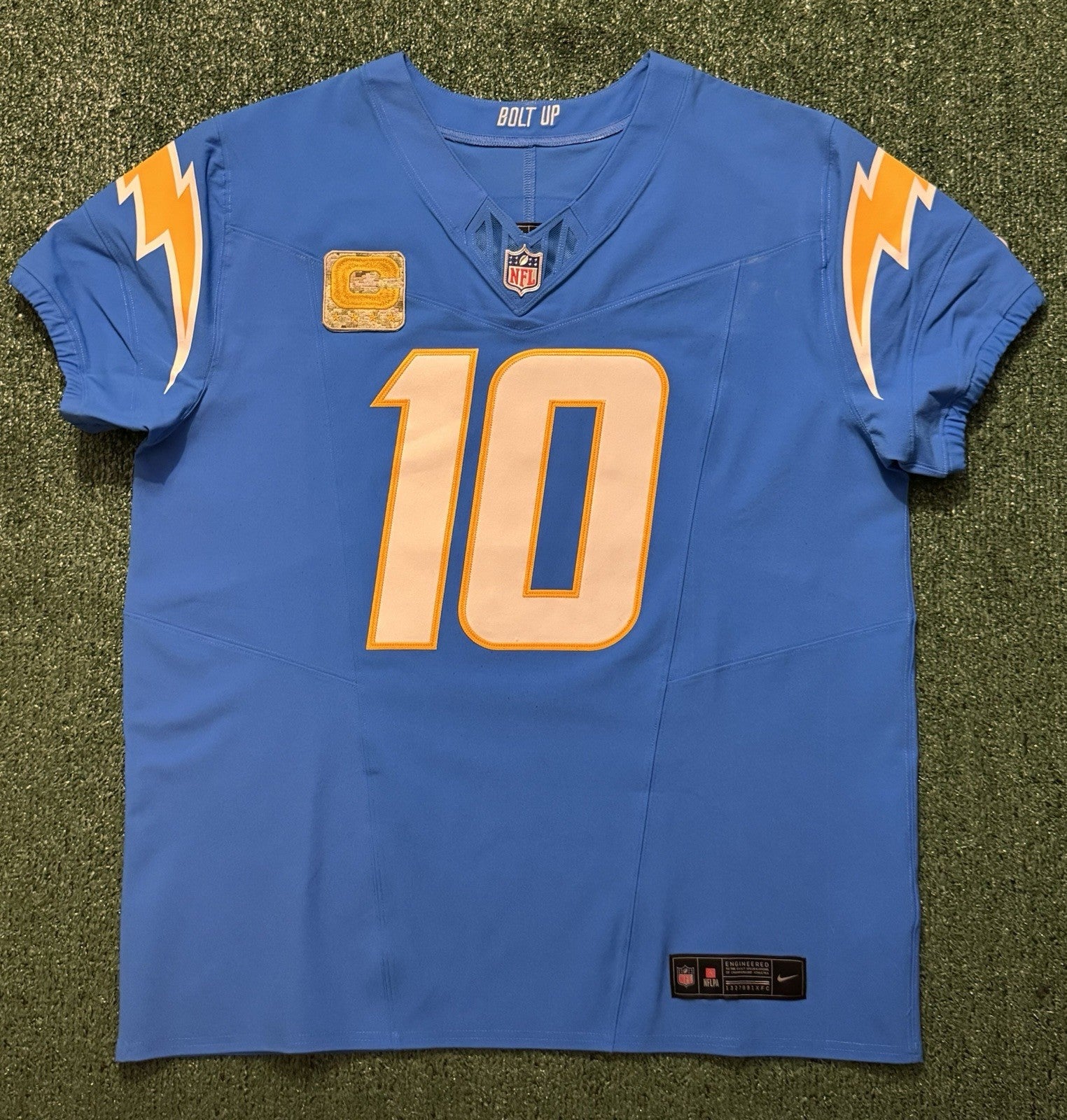 Justin Herbert Los Angeles Chargers Jersey #10 Nike Vapor Fuse Elite Blue Size 48 (XL) NFL