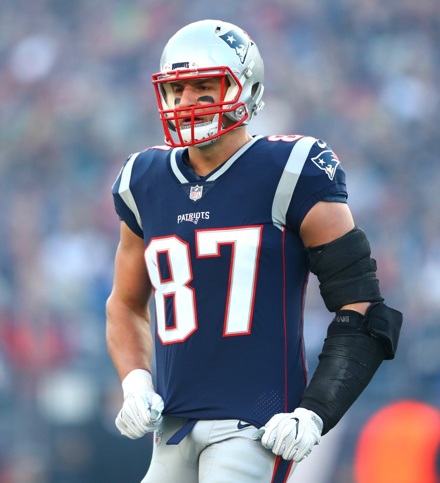 Rob Gronkowski New England Patriots Jersey #87 Nike Vapor Elite Blue Size 44 (L) NFL