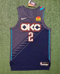 Shai Gilgeous-Alexander Oklahoma City Thunder Jersey #2 Nike ADV Authentic Blue Size 44 (M) NBA