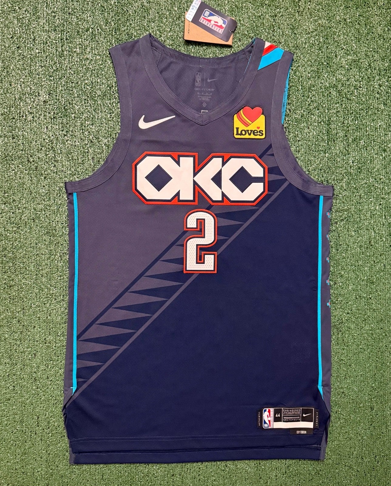 Shai Gilgeous-Alexander Oklahoma City Thunder Jersey #2 Nike ADV Authentic Blue Size 44 (M) NBA