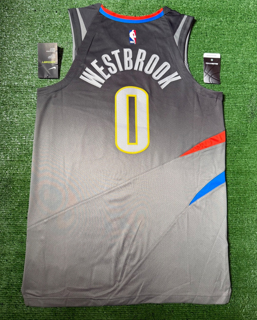 Russell Westbrook Oklahoma City Thunder Jersey #0 Nike Aeroswift Authentic Gray Size 44 (M) NBA