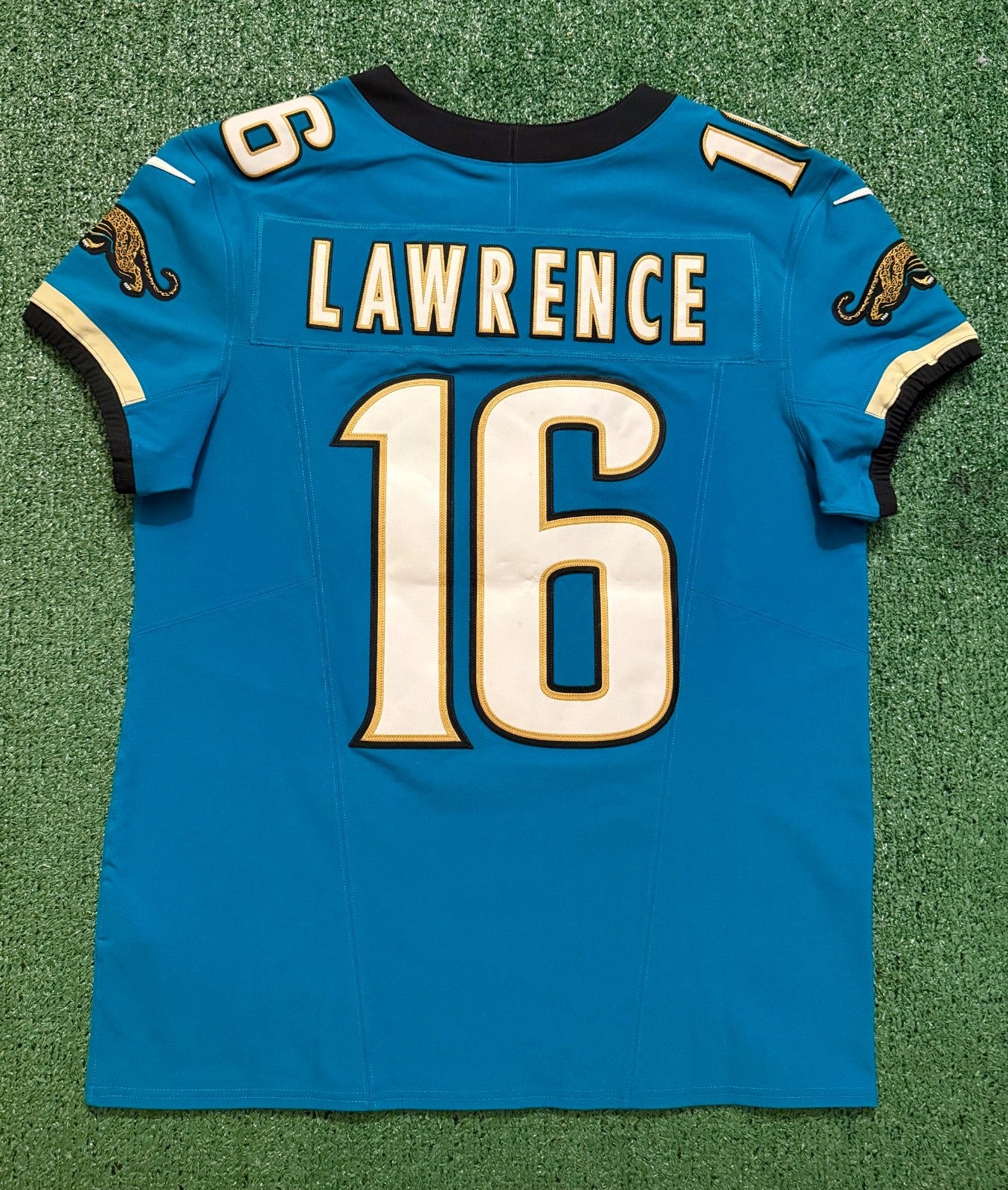 Trevor Lawrence Jacksonville Jaguars Jersey #16 Nike Vapor Fuse Elite Teal Size 44 (L) NFL