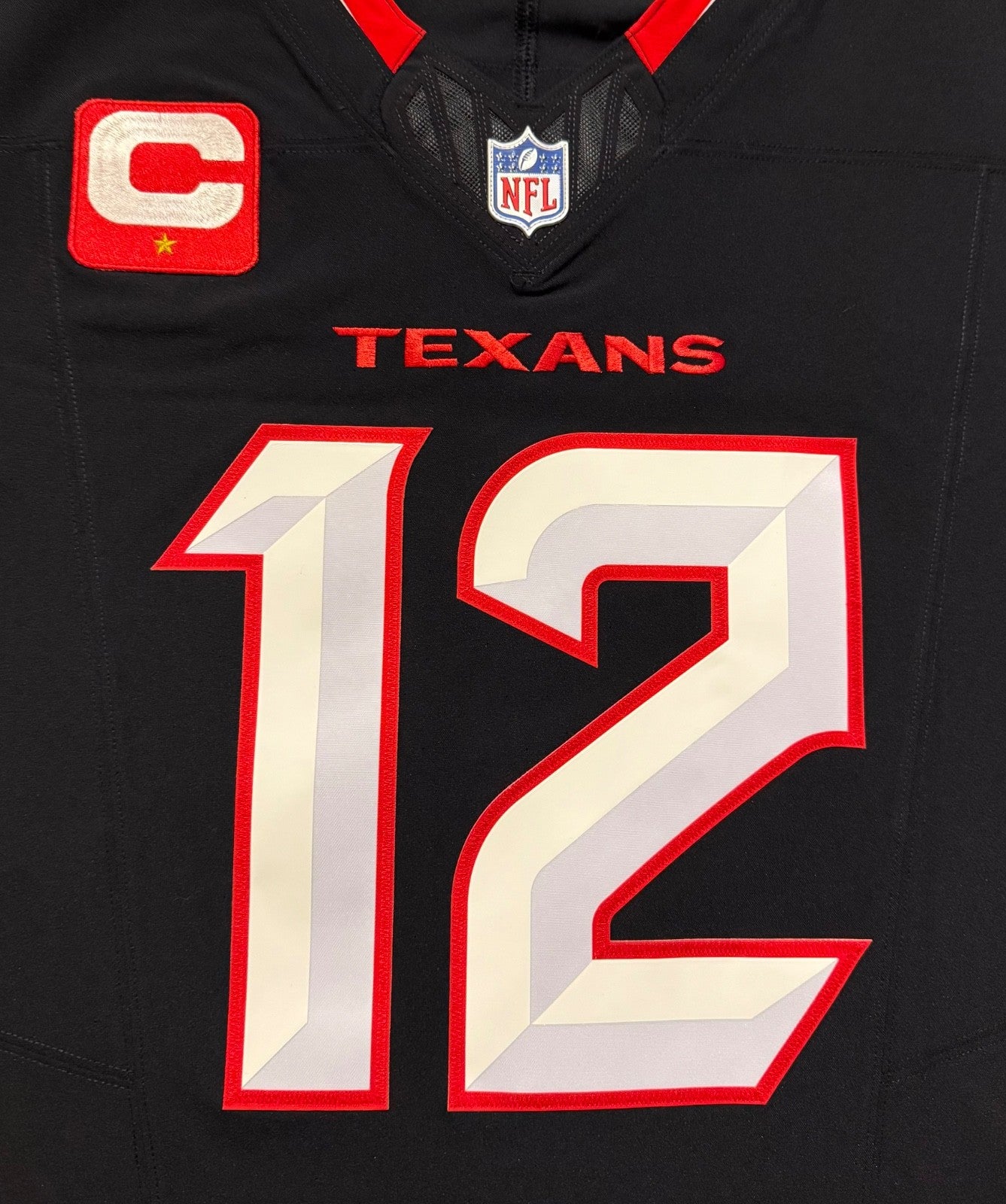 Nico Collins Houston Texans Jersey #12 Nike Vapor Fuse Elite Navy Size 44 (L) NFL
