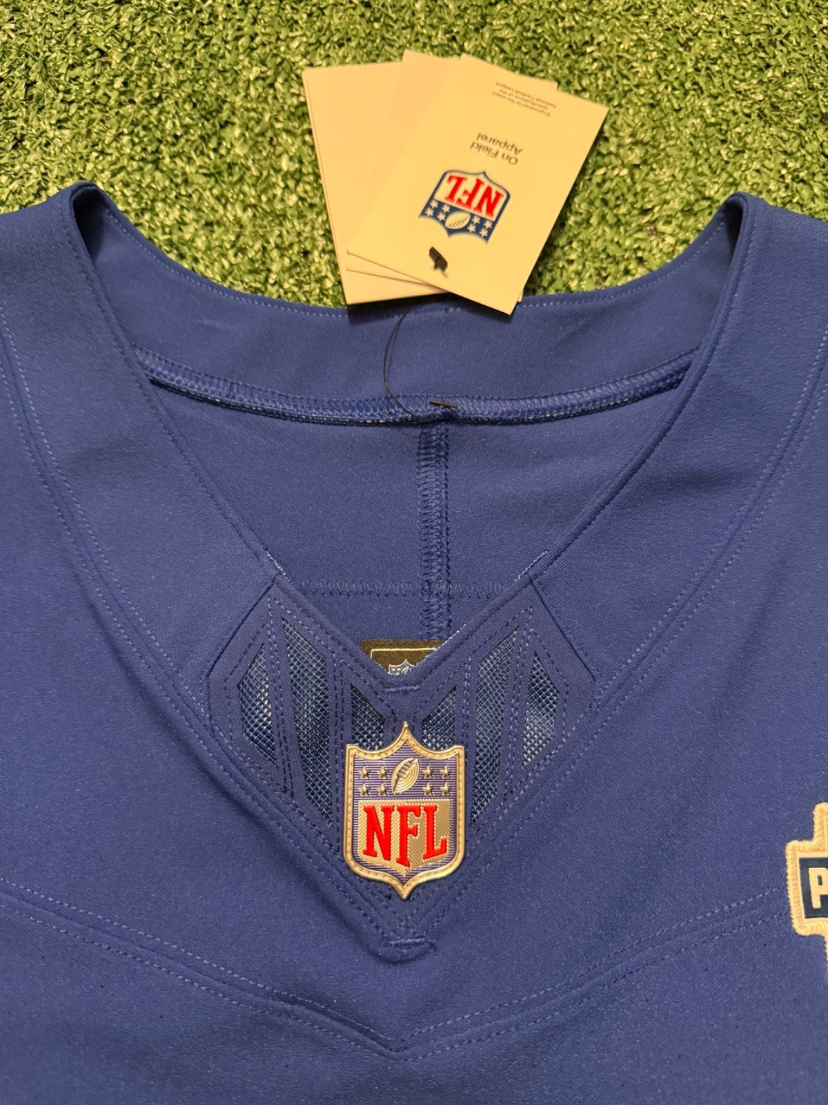Jaxson Dart New York Giants Jersey #6 Nike Vapor FUSE Elite Blue size 44 (Large) NFL