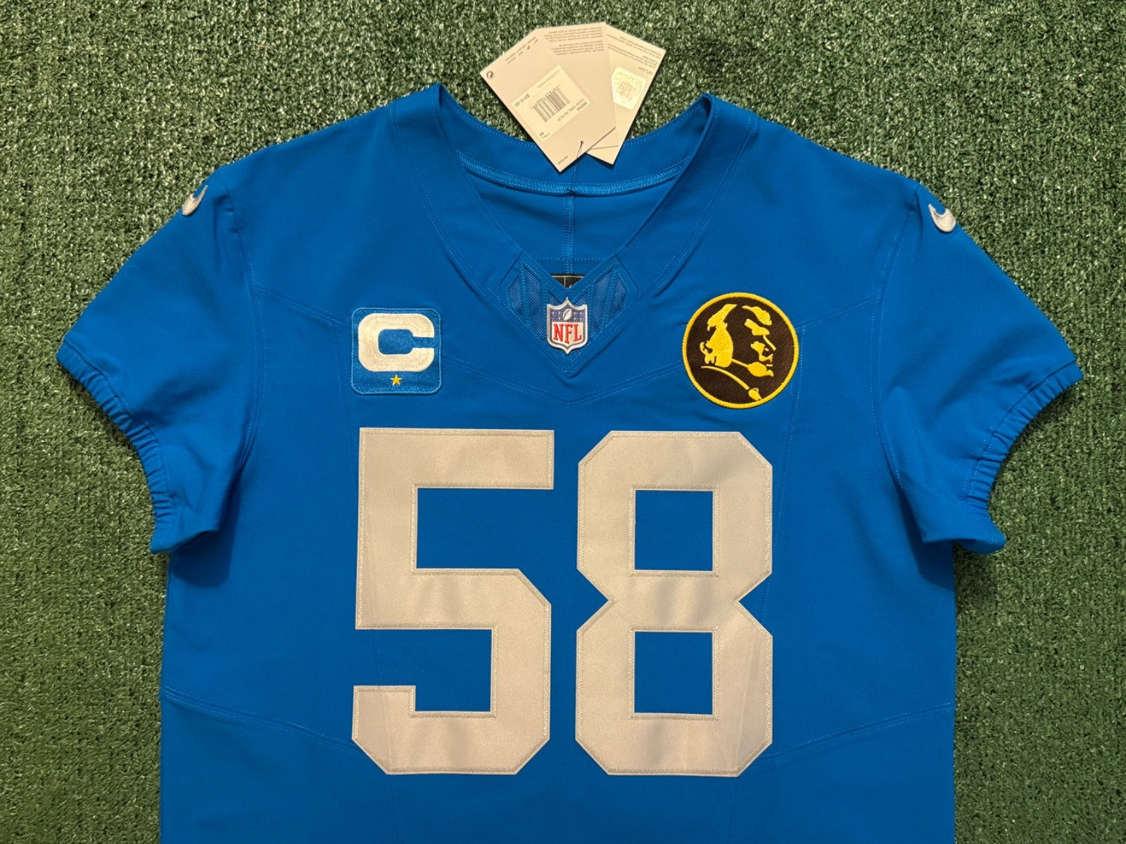 Penei Sewell Detroit Lions Jersey #58 Nike Vapor FUSE Elite Blue 44 (Large) NFL