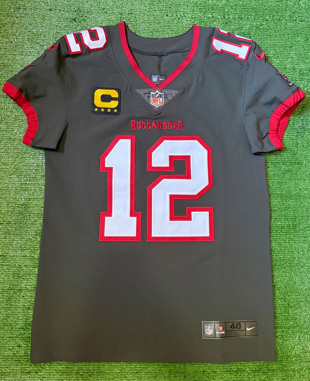 Tom Brady Tampa Bay Buccaneers Jersey #12 Nike Vapor Elite Gray size 40 (Medium) NFL