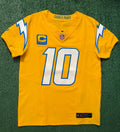 Justin Herbert Los Angeles Chargers Jersey #10 Nike Vapor Fuse Elite Gold Size 40 (M) NFL