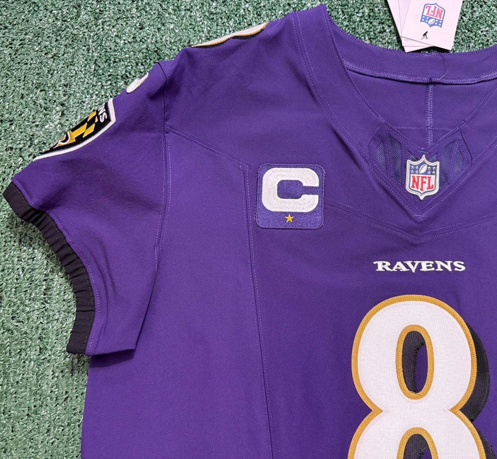 Lamar Jackson Baltimore Ravens Jersey #8 Nike Vapor FUSE Elite Purple Size 48 (XL) NFL