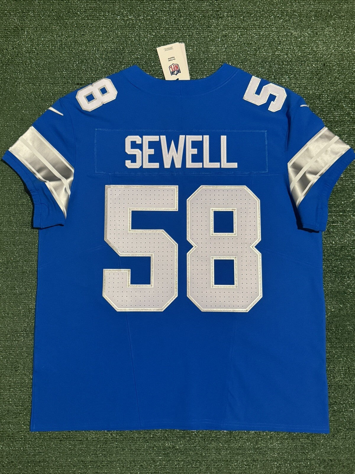 Penei Sewell Detroit Lions Jersey #58 Nike Vapor FUSE Elite Blue 48 (XL) NFL
