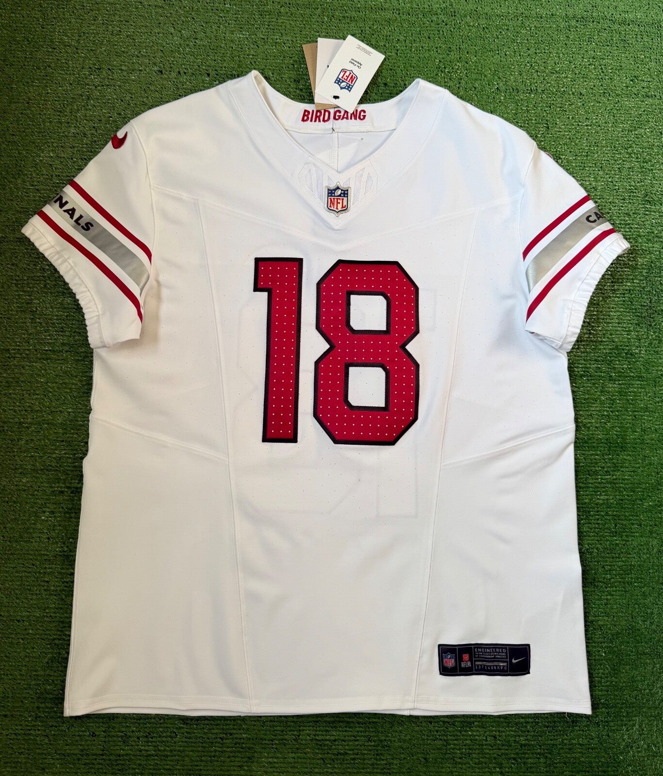 Marvin Harrison Jr Arizona Cardinals Jersey #18 Nike Vapor FUSE Elite White Size 44 (Large) NFL